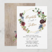 Florale bruiloft met de ringzegenmotor van de Bour Kaart (Voorkant / Achterkant)