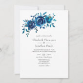 Florale bruiloft rond de marine en de witte Waterv Kaart (Voorkant)
