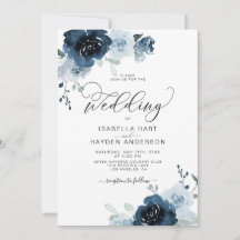 Florale bruiloft van Navy Dusty Blue Flowers