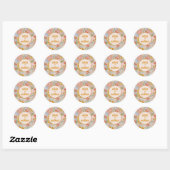 Florale Bruiloftsfeest Verpersoonlijkt  Ronde Sticker (Vel)