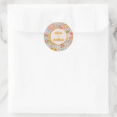 Florale Bruiloftsfeest Verpersoonlijkt  Ronde Sticker (Tas)