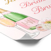 Florale Brunch en Bruisende Bruiloftsbrunch Welkom Poster (Hoek)