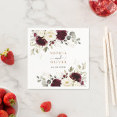 Florale Burgundy Groene Begroeiing Gouden Persoonl Servet (Insitu)