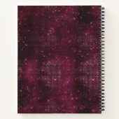 florale Burgundy roze faux monogram Notitieboek (Achterkant)