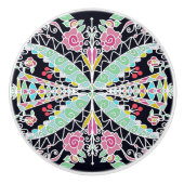 Florale caleidoscoop ontwerp keramische knop (Voorkant)