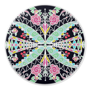 Florale caleidoscoop ontwerp keramische knop