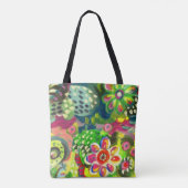 florale canvas tas (Achterkant)
