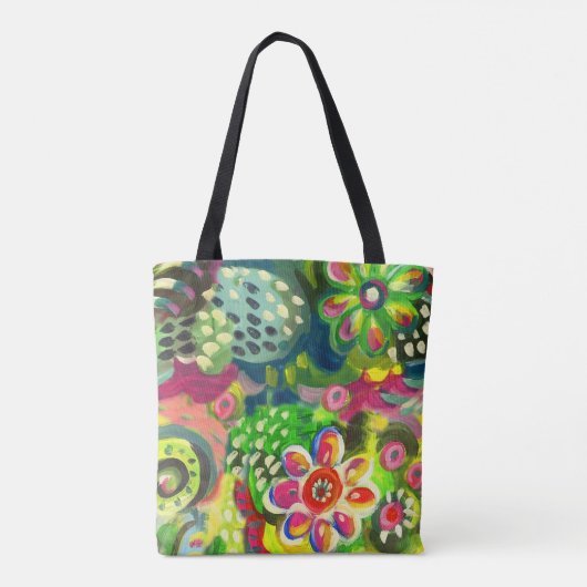 florale canvas tas (Achterkant)
