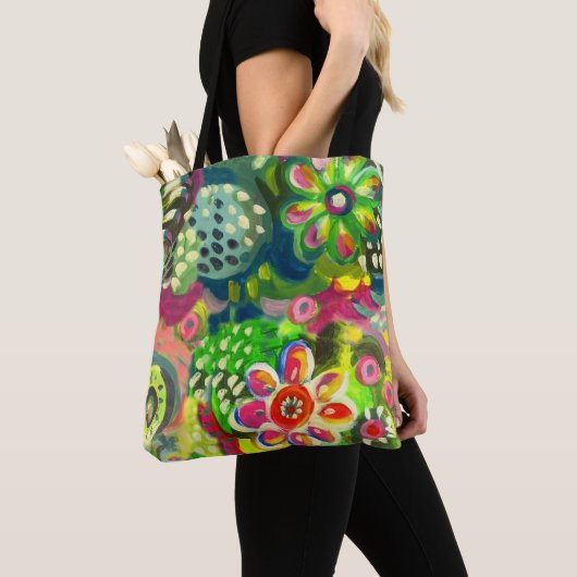 florale canvas tas (Dichtbij)