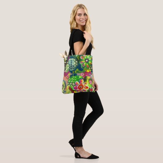 florale canvas tas (Op model)