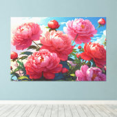 Florale canvasprint op spanramen canvas afdruk (Insitu (Houten vloer))