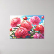Florale canvasprint op spanramen