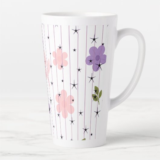 Florale Celestial Stars Latte Mok (Rechts)