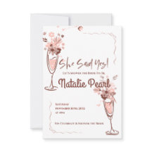 Florale Champagne Ze Heeft Ja Gezegd Bruidsfeest U