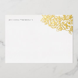 Florale Chic Pioen Luxe Persoonlijk Briefpapier Folie Uitnodiging