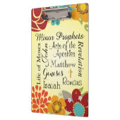 Florale Christelijke boeken van de Bijbel Klembord (Links)