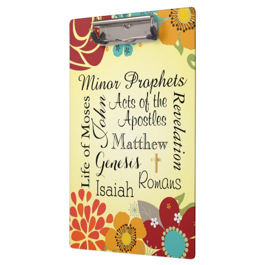 Florale Christelijke boeken van de Bijbel Klembord (Links)