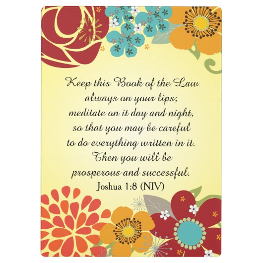 Florale Christelijke boeken van de Bijbel Klembord (Achterkant)