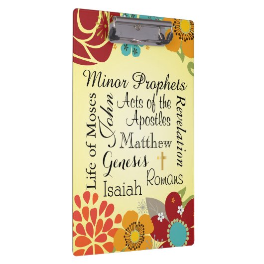 Florale Christelijke boeken van de Bijbel Klembord (Rechts)