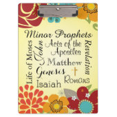 Florale Christelijke boeken van de Bijbel Klembord (Voorkant)