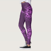 Florale cirkels paars element. leggings (Links)