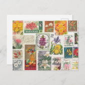 Florale collage - Wereldzegels Briefkaart (Voorkant / Achterkant)