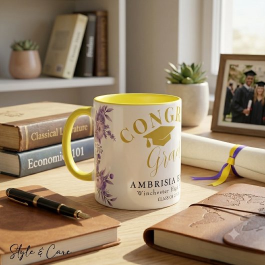 Florale Congrats Grad Combo Beker – Perfect Cadeau Mok