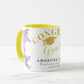 Florale Congrats Grad Combo Beker – Perfect Cadeau Mok (Voorkant links)