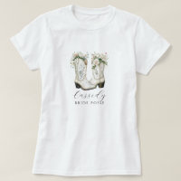 Florale Cowgirl Laarzen Bruid Posse Maatwerk T-Shi