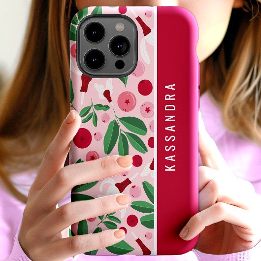 Florale Cranberries Aangepaste Gepersonaliseerde N Case-Mate iPhone Case