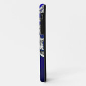  florale damast op blauw Case-Mate iPhone case (Achterkant/links)
