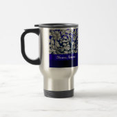  florale damast op blauw reisbeker (Links)