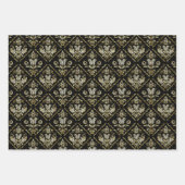 Florale dampen op 3 kleuren achtergrond inpakpapier vel (Voorkant 2)