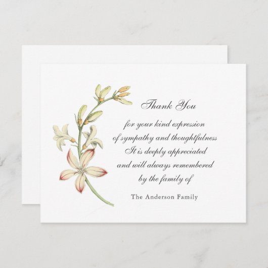  florale dank uw kaart (Voorkant / Achterkant)