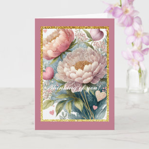 Florale Denk Aan Jou, 5" x 7" Vouwkaart Kaart