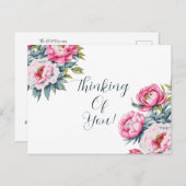 Florale denk aan jou briefkaart (Voorkant / Achterkant)