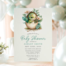 Florale Dinosaurusei Baby Shower