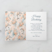Florale Dolfijn Verjaardag Kaart (Binnen)