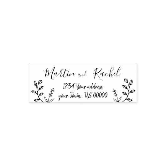 florale doodle bride en groom  zelfinktende stempel (Design)