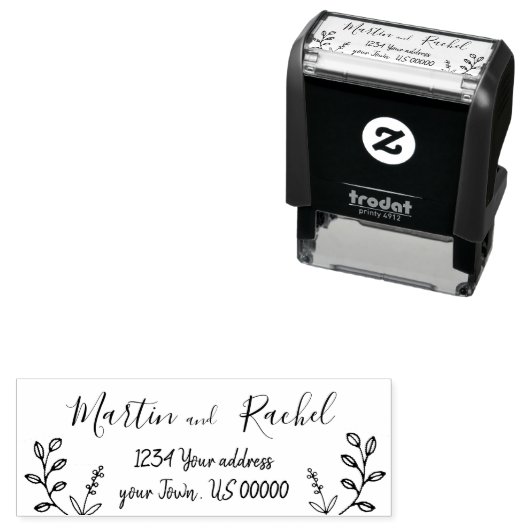 florale doodle bride en groom  zelfinktende stempel (In situ)