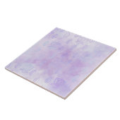Florale doodles op Paarse mist Tegeltje (Zijkant)
