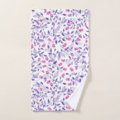 Florale doodles roze en violet bad handdoek (Handdoek)
