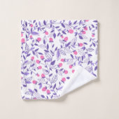 Florale doodles roze en violet bad handdoek (Wasdoekje)