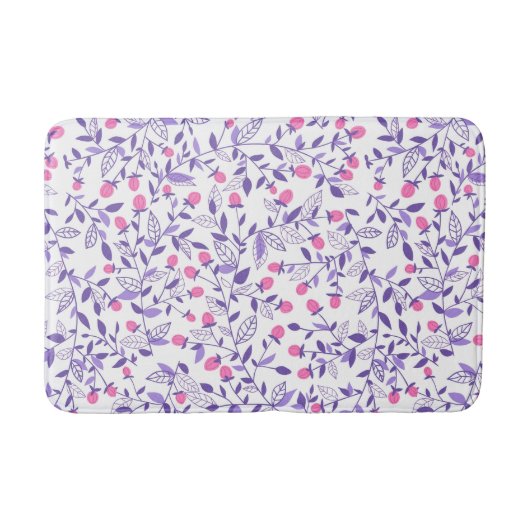 Florale doodles roze en violet badmat (Voorkant)