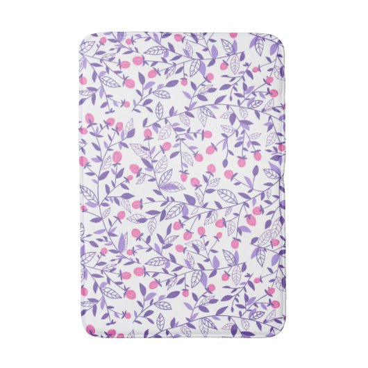 Florale doodles roze en violet badmat (Voorkant Verticaal)