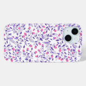 Florale doodles roze en violet Case-Mate iPhone case (Achterkant (horizontaal))