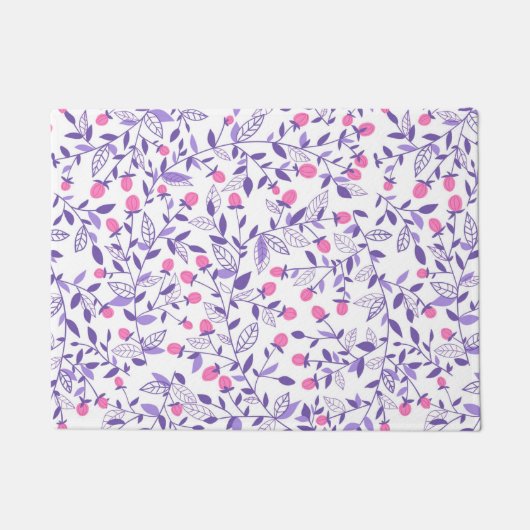 Florale doodles roze en violet deurmat (Voorkant)