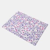 Florale doodles roze en violet deurmat (Schuin)