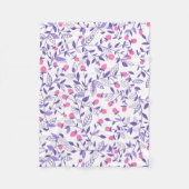 Florale doodles roze en violet fleece deken (Voorkant)