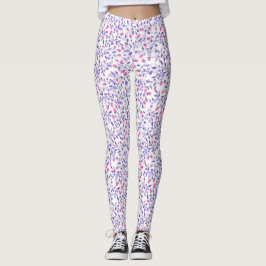 Florale doodles roze en violet leggings